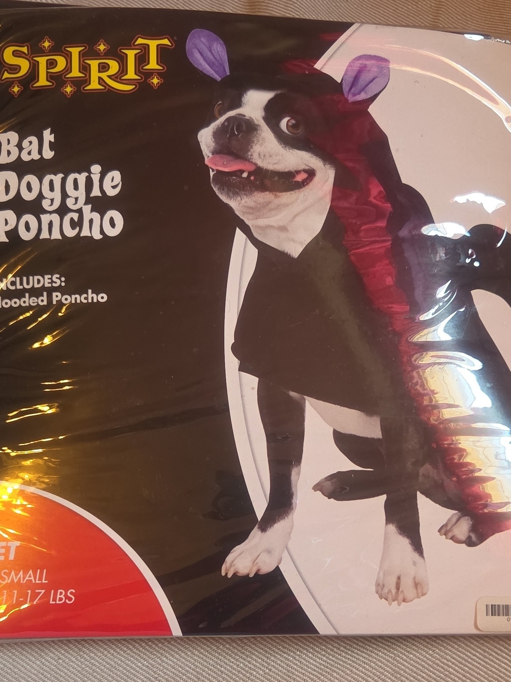 Spirit Bat Doggie Poncho - Black with Purple Accents